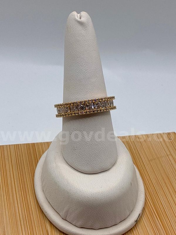 Beautiful, Size 10.5, CZ, Eternity Band 24K Real Gold Filled.