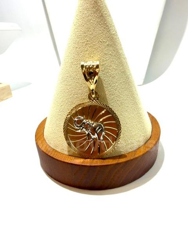 Beautiful, Rhodium & Gold Filled, Elephant Medallion