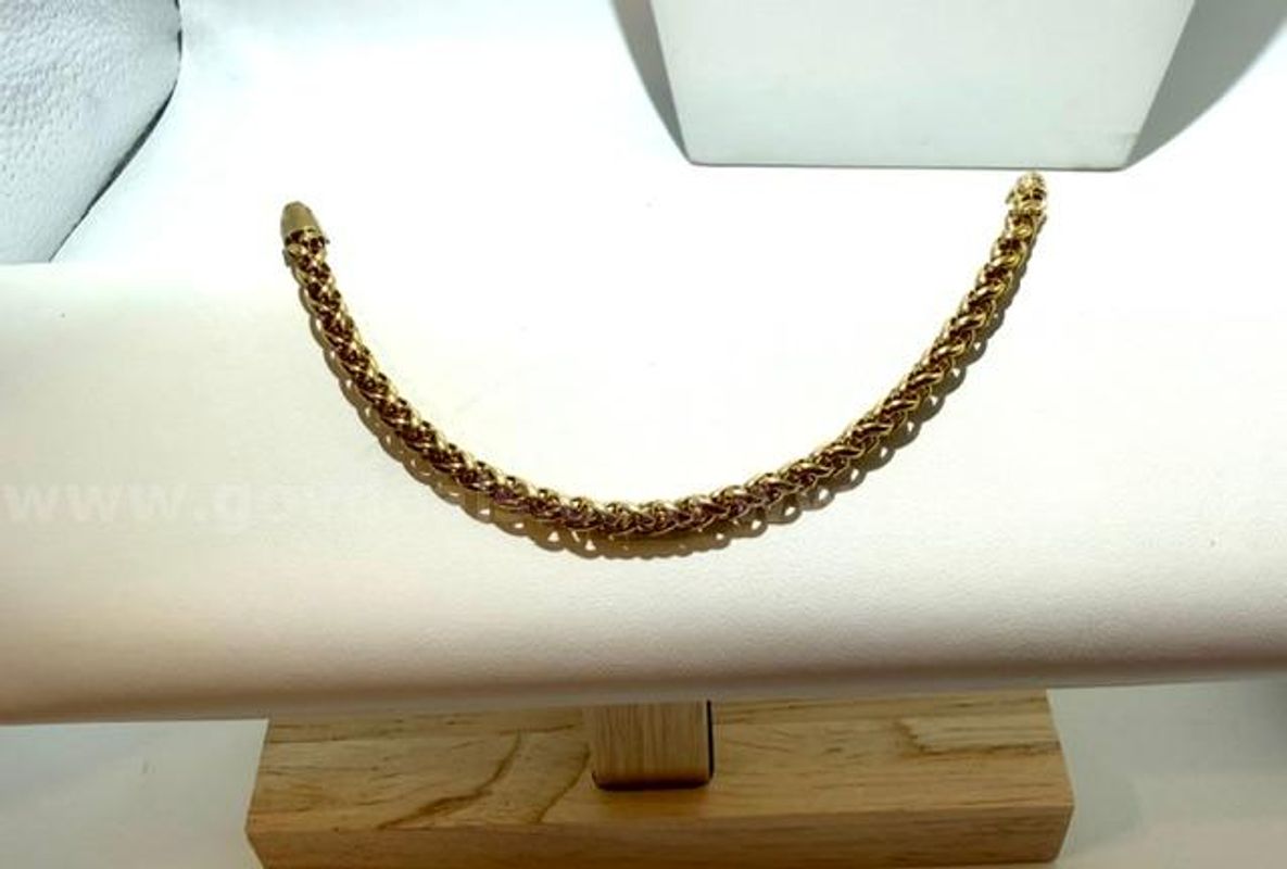 24k Gold Filled, 7 Inch Byzantine Bracelet