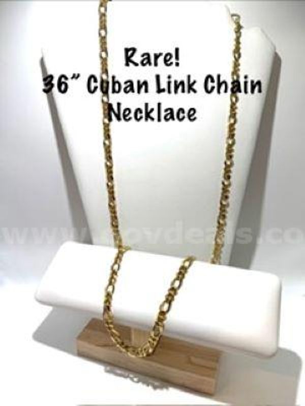 Rare! 36", 24k Gold Filled, Cuban Link Chain Necklace