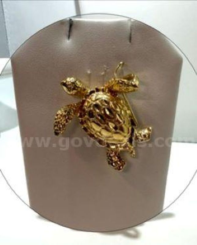 Popular, 24k Gold Filled, Diamond Cut Turtle Pendant