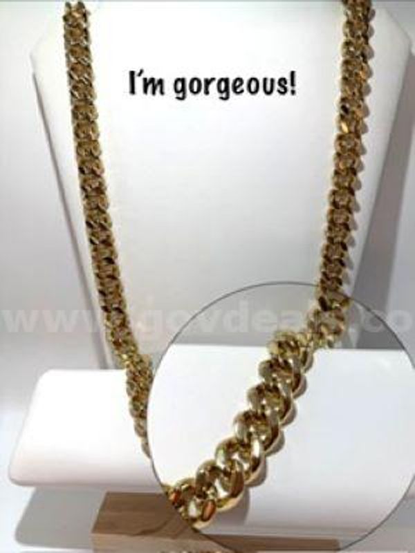 Rare! 36”, 24k Gold Filled, Full Cuban Link Necklace, Heavy! 357 grams, 12.44oz