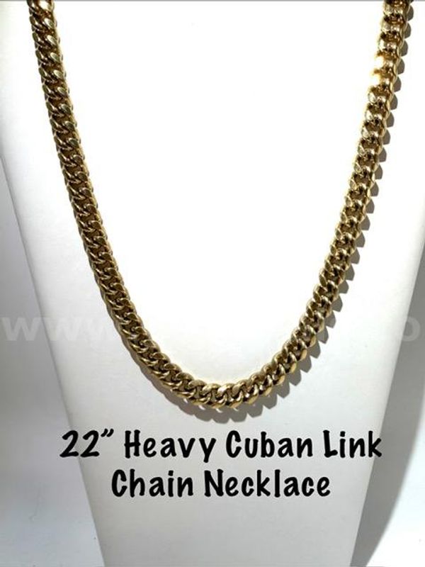 Gorgeous, Heavy, 24kt Gold FIlled, 22 Inch, Cuban Link Chain Necklace