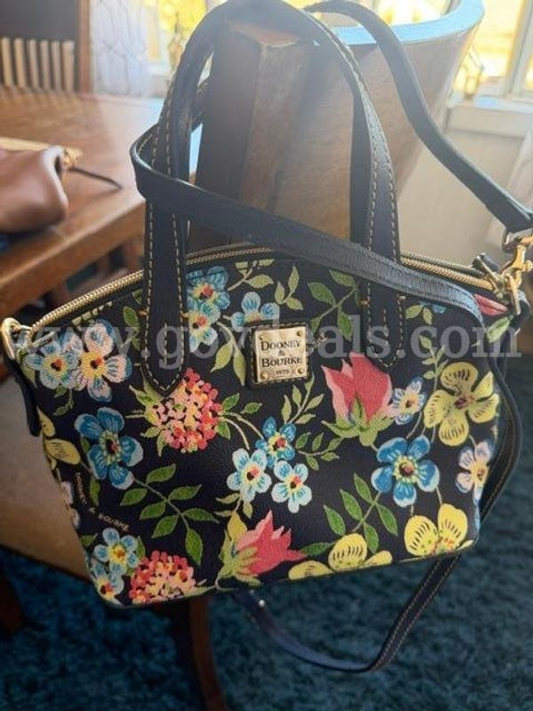 Authentic, 9” x 7” Nylon, Dooney and Bourke Handbag, W/Leather Accents