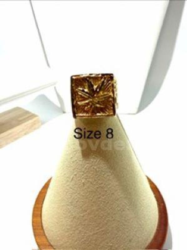 Men's, Size 8, 24kt Gold Filled, Marijuana Leaf Diamond Cut Ring
