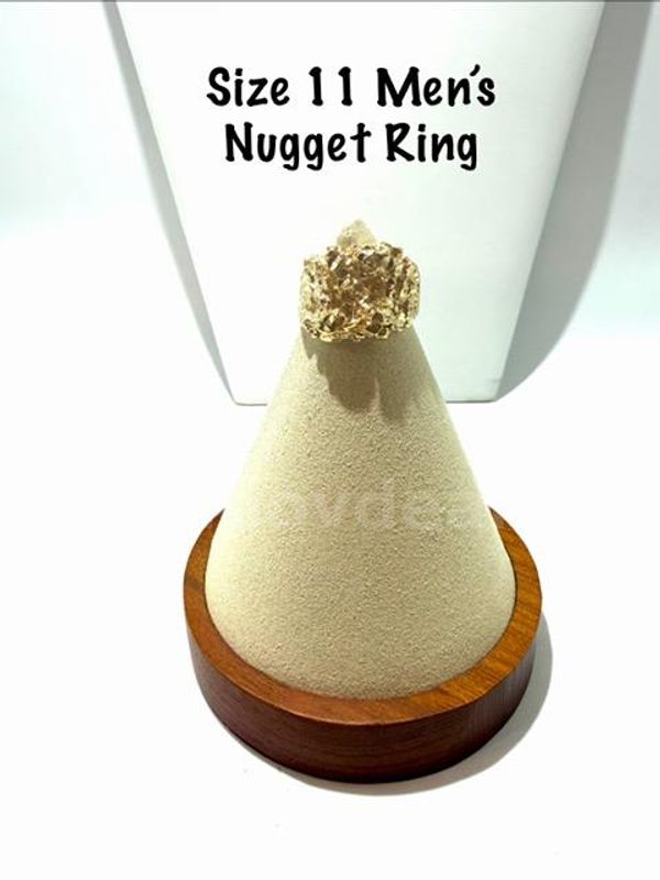 Attractive, Men's, Size 11, 24kt Gold Filled, Nugget Ring