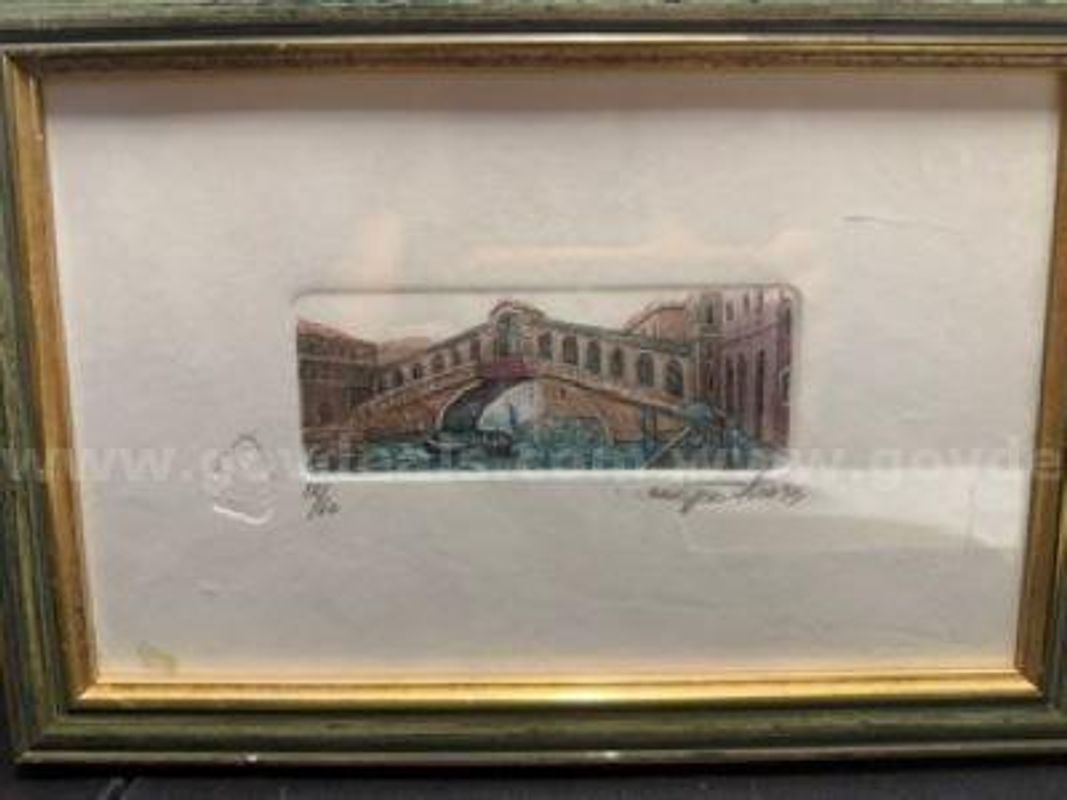 Numbered, Rialto Bridge Print, Signed , Unauthenticated, Excellent Condition
