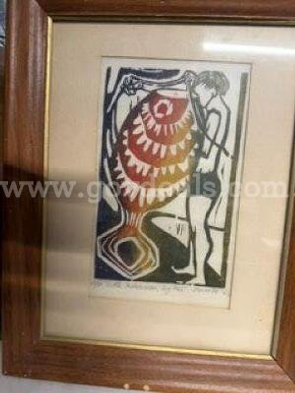 Little Fisherman, Big Fish, 1964, Burnett A/P - Artist Proof Unauthenticated, Excellent Condition