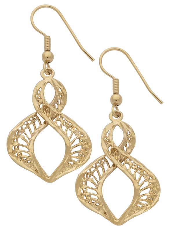 Beautiful Large Filigree Earrings. 24K Real Gold Filled.