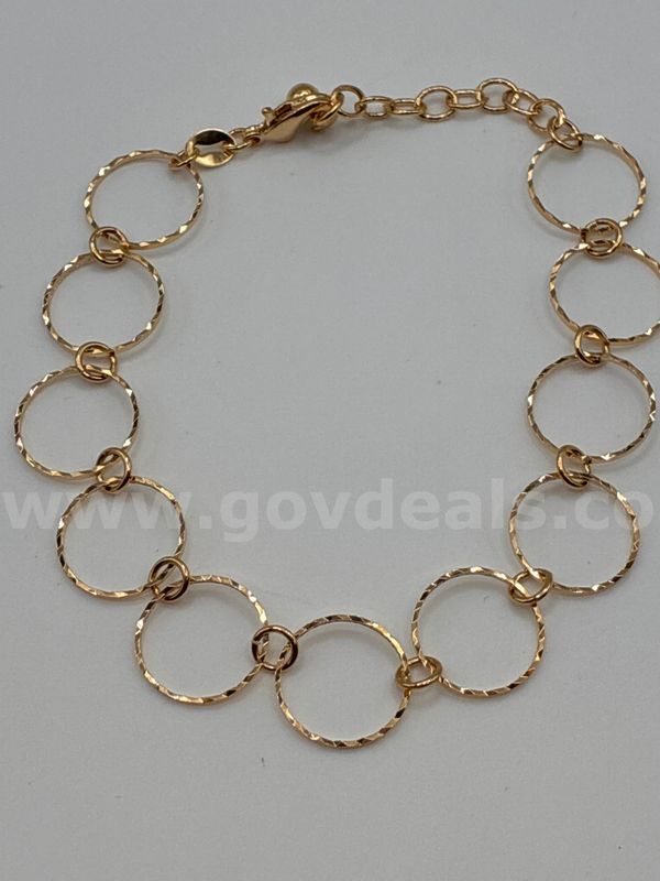 Beautiful, Ladies, 24k Gold Filled, 8-91/2” Diamond Cut Circle Bracelet. FREE SHIPPING W/ BUY NOW