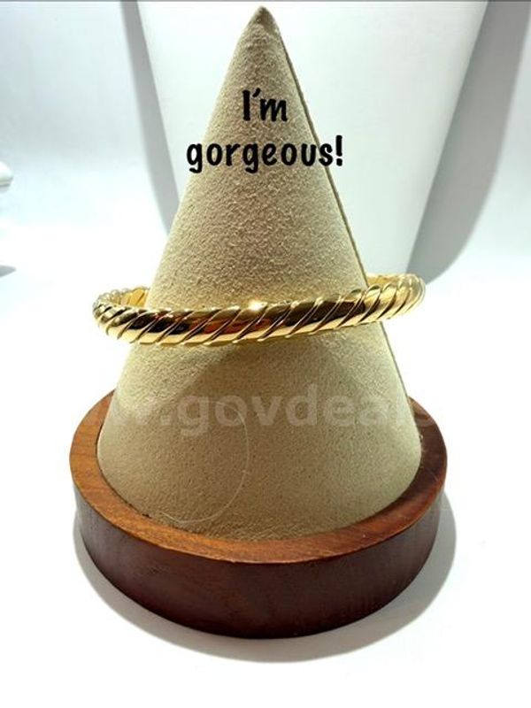 24kt Gold Filled, Size Large, Heavy Braided Bangle Bracelet