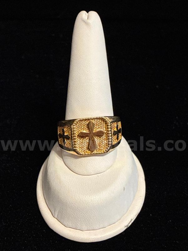 Gorgeous, Size 13 1/2, Men’s, 24k Gold Filled, Cross Ring.