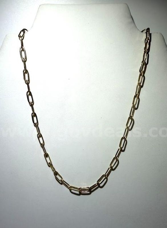 24kt Gold Filled, 16 Inch, Paper Clip Chain Necklace