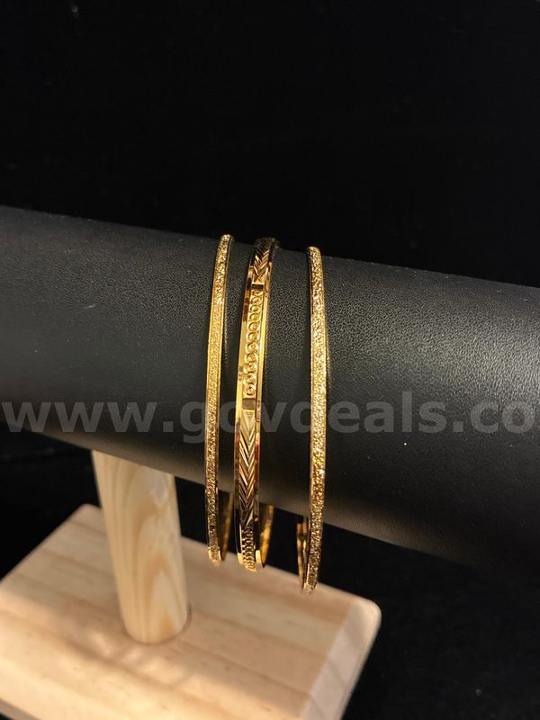 (3) Piece 2.5” Bangle Set! 24K Gold Filled.