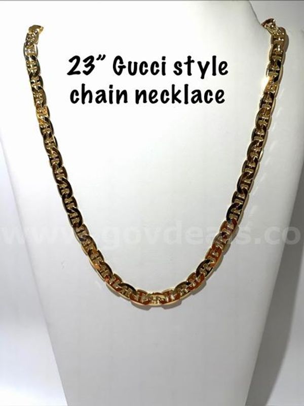 Gorgeous, 23 Inch, 24kt Gold Filled, Gucci Style Chain Necklace
