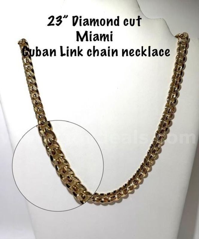 23 Inch, Miami Cuban Link, 24kt Gold Filled, Chain