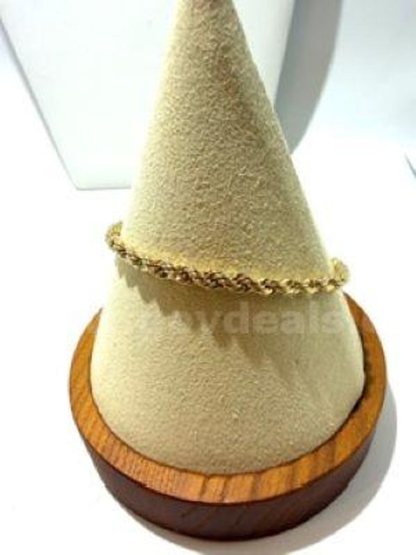 Radiant, 4MM, 7”, Diamond Cut, 24kt Gold Filled, Rope Chain Bracelet