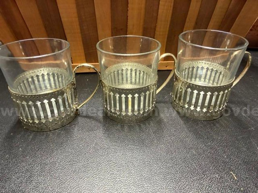 Set of (3) Vintage Style Tea Cups, Retro 1960-1970, Good Condition, No Defects