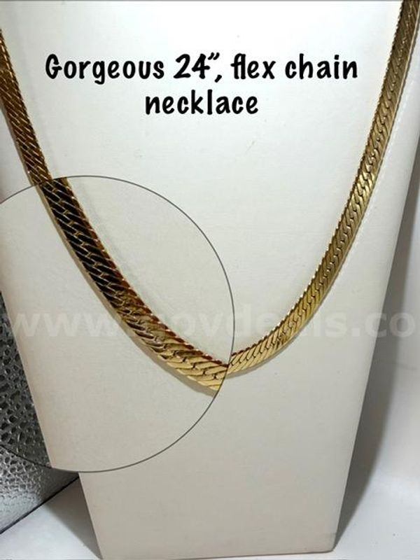 Beautiful, 24“, 24kt Gold Filled, Thick Flex Chain Necklace
