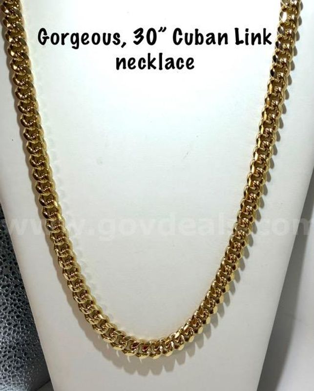 Breathtaking, Heavy, 30 Inch, 24kt Gold Filled, Full Cuban Link Chain Necklace