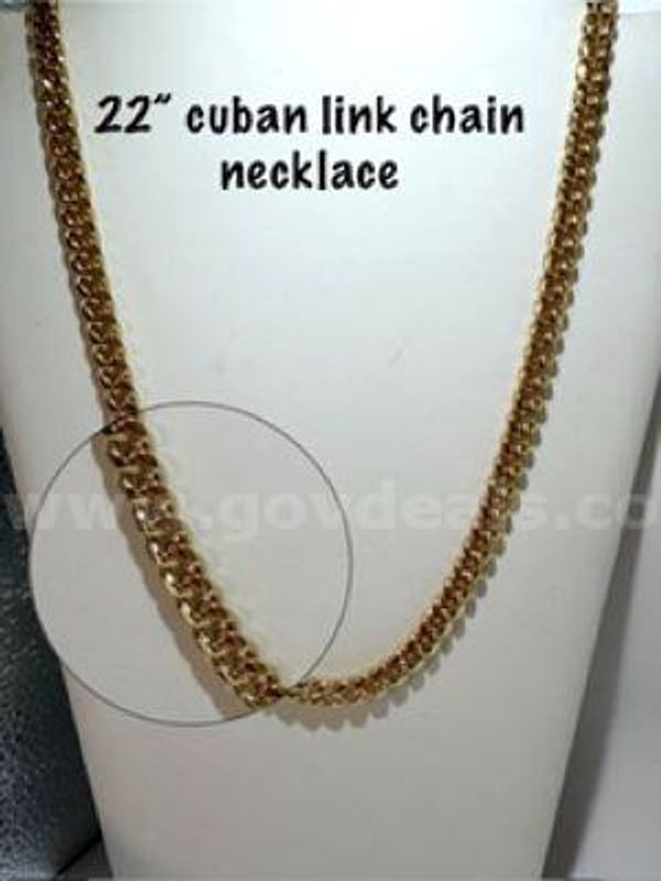 Stunning, 24kt Gold Filled, Heavy, 22 Inch, Cuban Link Chain Necklace
