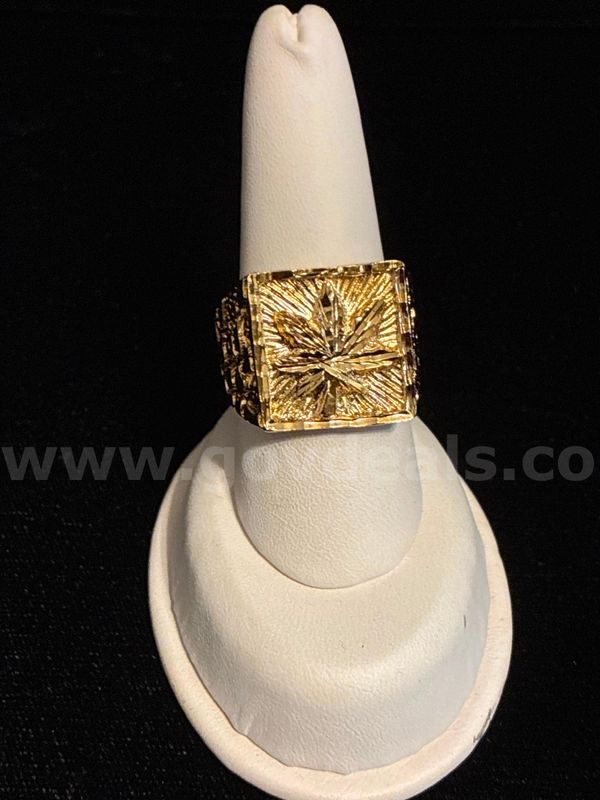 Gorgeous, Size11, Men’s, Hemp Leaf, Diamond Cut, 24K Real Gold Filled.