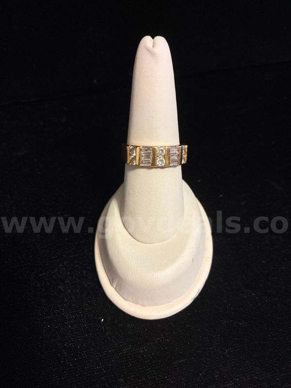 Beautiful , Size 9.5, CZ, Chanel/Bar Wedding Band. 24K Real Gold Filled.