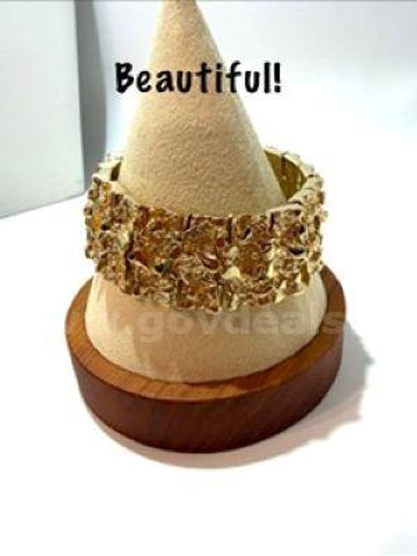 Magnificient, 7 Inch, 24kt Gold Filled, 1" Wide, Men’s Nugget Bracelet