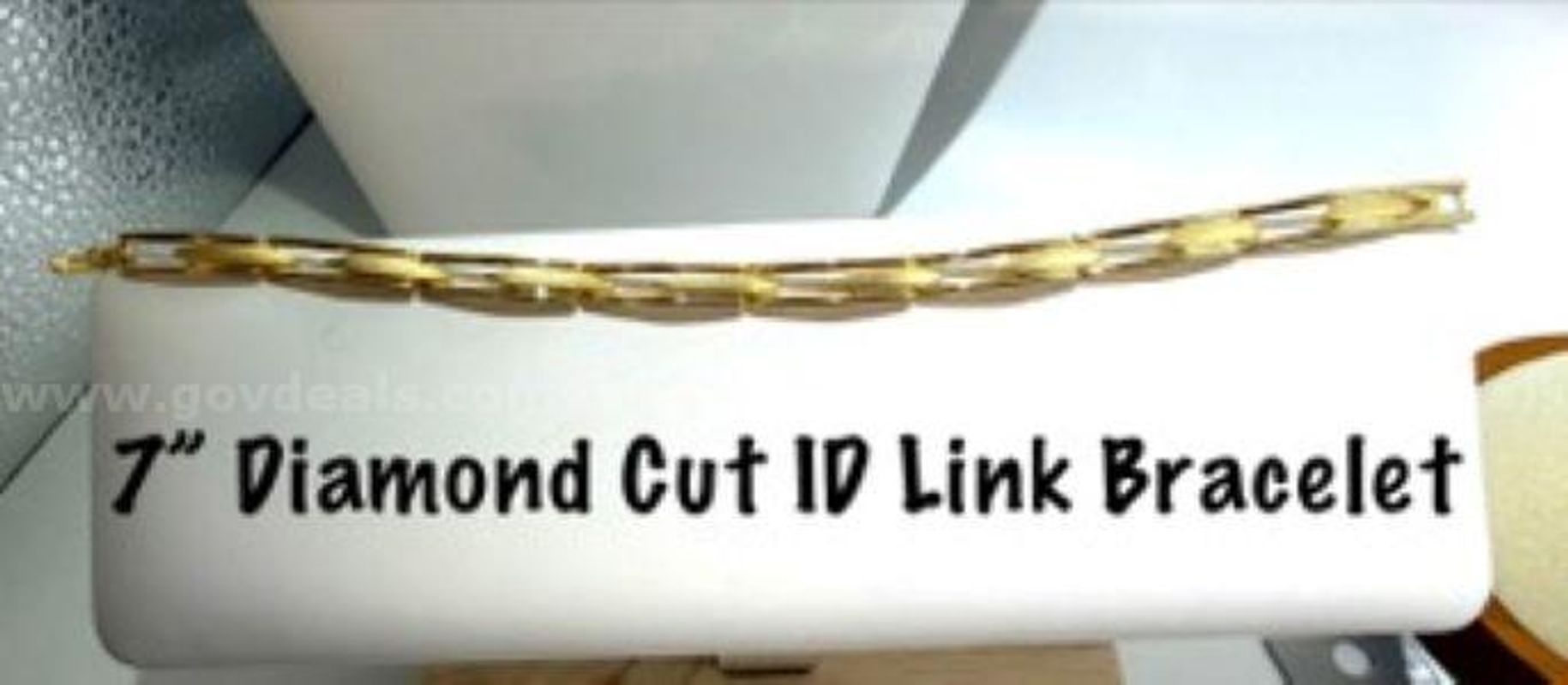 Pretty, 7 Inch, Diamond Cut, 24kt Gold Filled, ID Link Bracelet