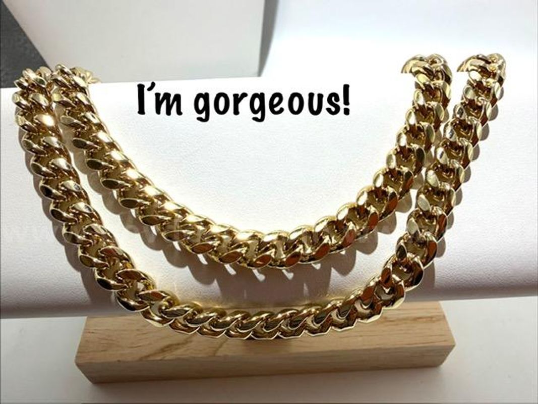 Breathtaking, 24 Inch, Cuban Link, 24kt Gold Filled, Chain, Heavy