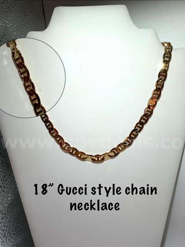 Gorgeous, 24kt Gold Filled, 18 Inch, Gucci Style Chain Necklace
