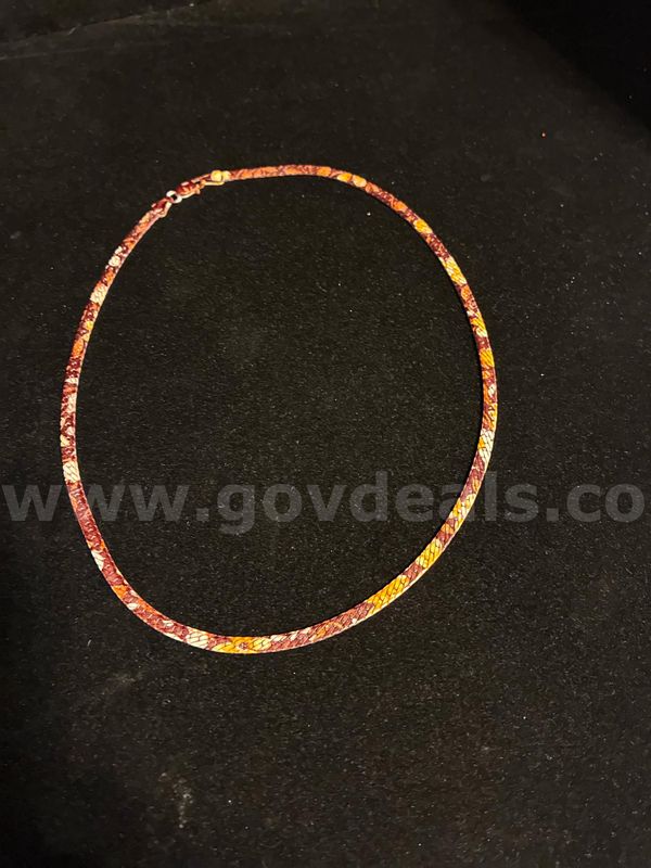 One of a kind, Acrylic Filled, 16”, Multicolor Mosaic Necklace.