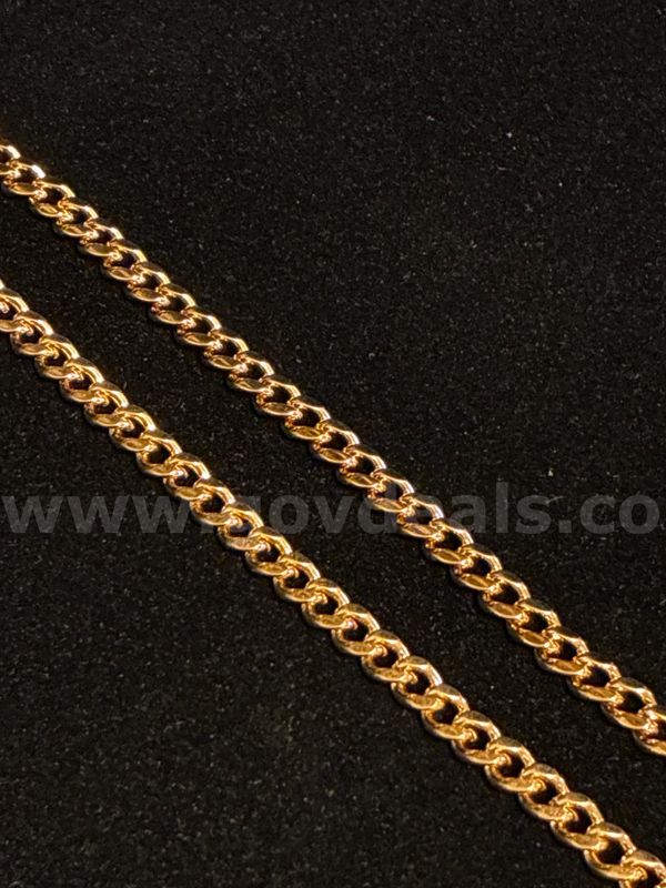 Heavy/Thick 22” Satin Curb Link Necklace, 24K Gold Filled.