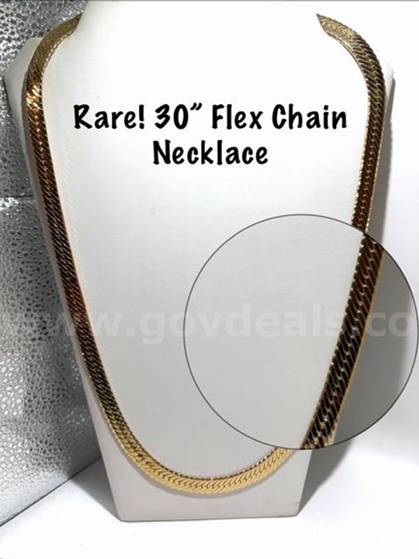 Beautiful, 24kt Gold Filled, Heavy, 30 Inch Flex Chain Necklace