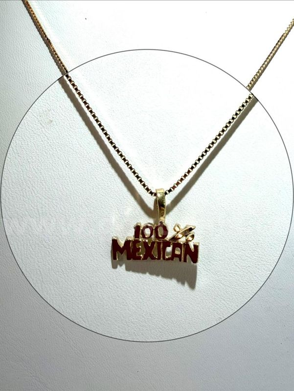 Exquisite, 24kt Gold Filled, 18 Inch Box Chain, W/100% Mexican Pendant