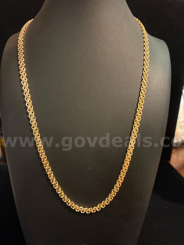 Beautiful , 18K Gold Layered, 21” Elegant Multi Link Necklace.