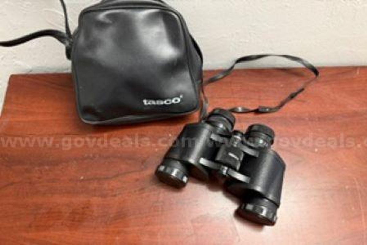 Vintage, Tasco 10x50mm Zip Focus Wide Angle Working Binoculars W/Case