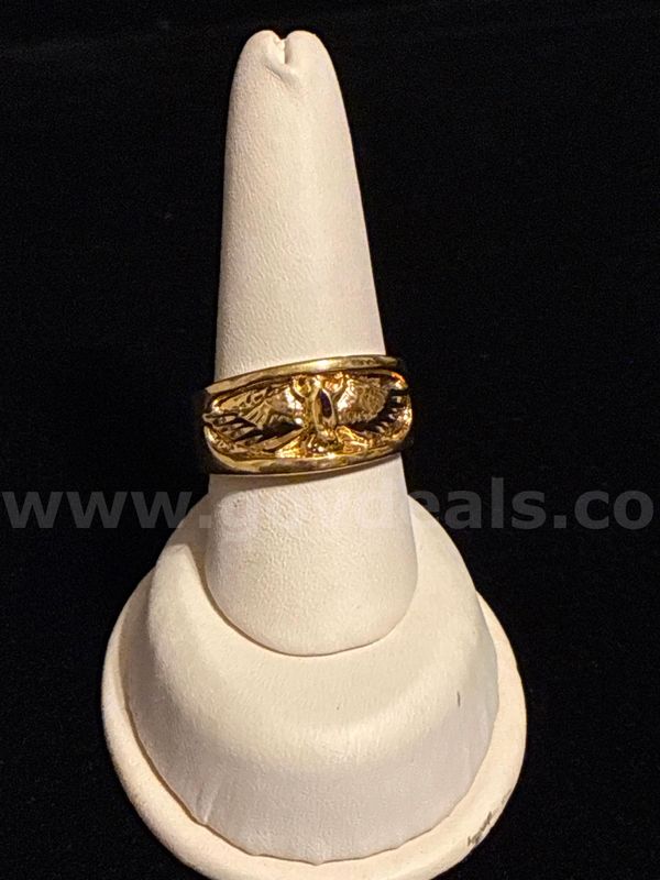 Gorgeous, Size 11, Men’s Thick Eagle Band Ring. 24k Real Gold Filled.
