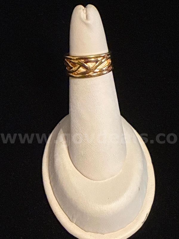Size 6 Wide Celtic Knot Band, 24K Real Gold Filled.