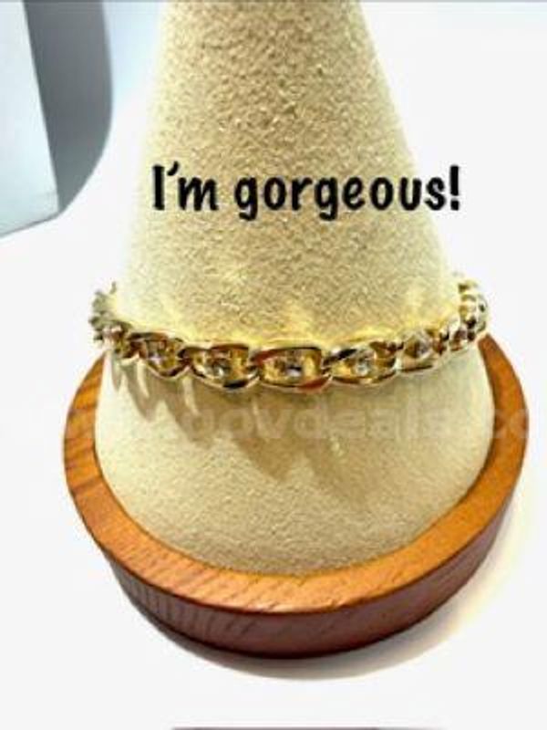 Stunning, Ladies, 24kt Gold Filled, 8 Inch, CZ Diamond Tennis Bracelet