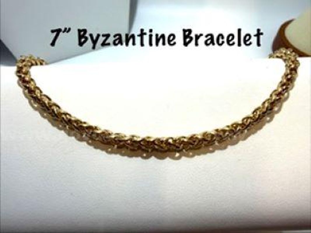 Splendid, 24kt Gold Filled, 7” Byzantine Bracelet