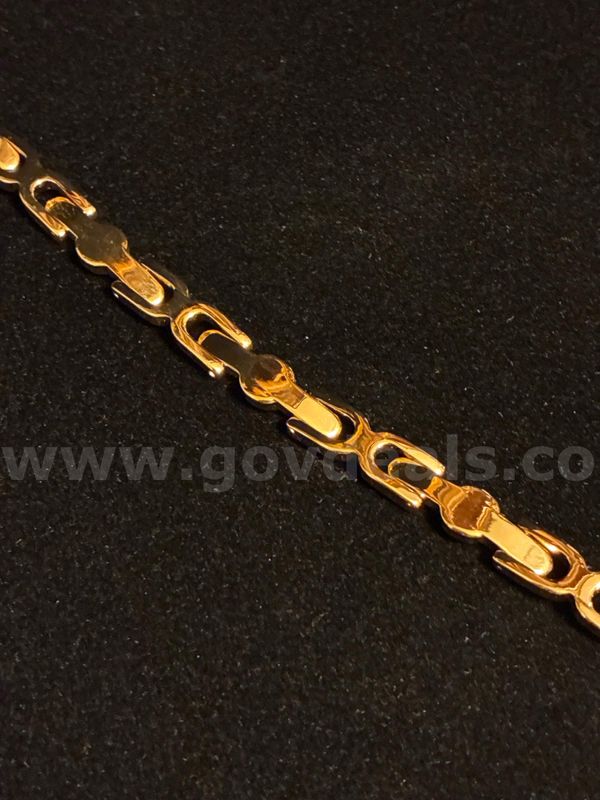 Unique, 7” Bracket Bracelet. 24k Real Gold Filled.