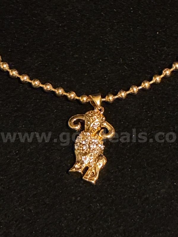Beautiful, 17 Inch, 24k GoldFilled, Beaded Necklace W/CZ Aries Pendant.