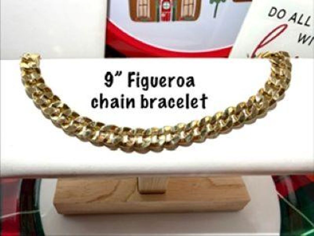 Magnificient, 9 Inch, 24kt Gold Filled Flat Cuban Link Bracelet