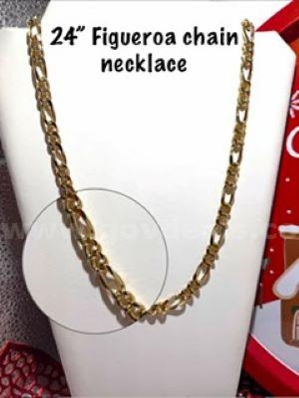 Lovely, 24kt Gold Filled, 24 Inch Figueroa Chain Necklace