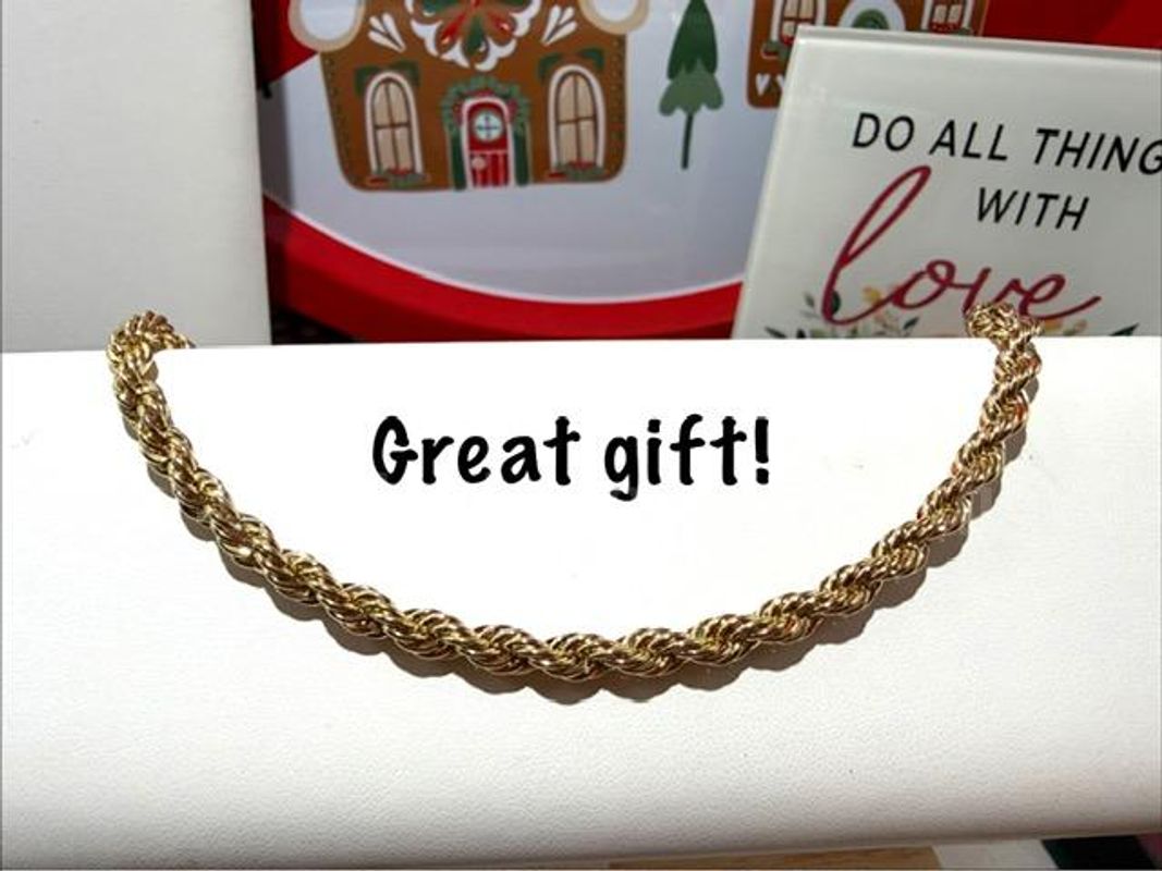 Exquisite, 7 Inch, 5MM Diamond Cut, 24kt Gold Filled Rope Chain Bracelet