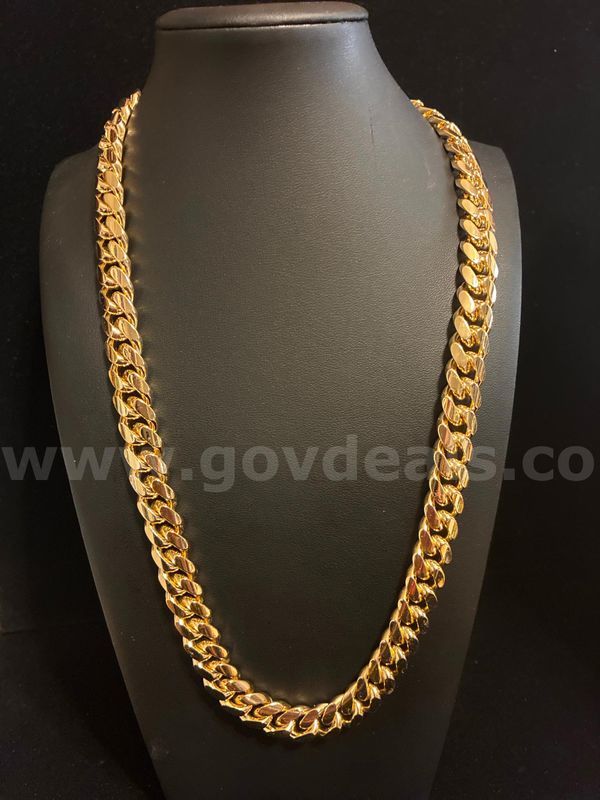 Eye-catching, 18K Gold Layered, Heavy, 22 Inch, Cuban Link Chain.