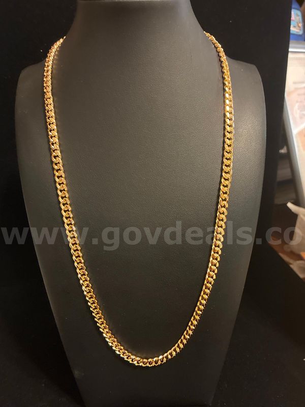 Luxurious, 18K Gold Layered, 23” Inch, Cuban Small Link Chain.