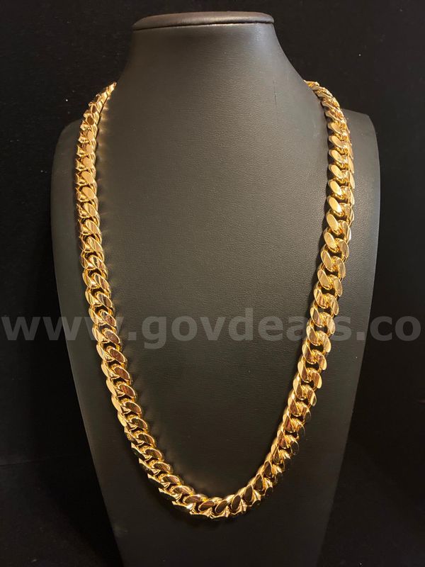 Exquisite, 18K Gold Layered, Heavy, 23 Inch, Cuban Link Chain.
