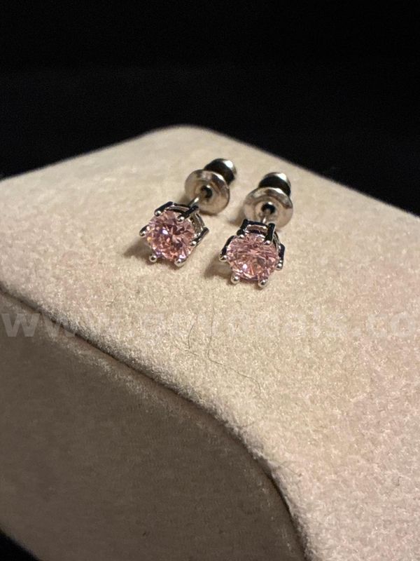 Beautiful, Rhodium Filled, Small June Birthstone Earrings.